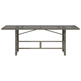 thumbnail of vidaXL Gartentisch mit Glasplatte Grau 190x80x74 cm Poly Rattan
