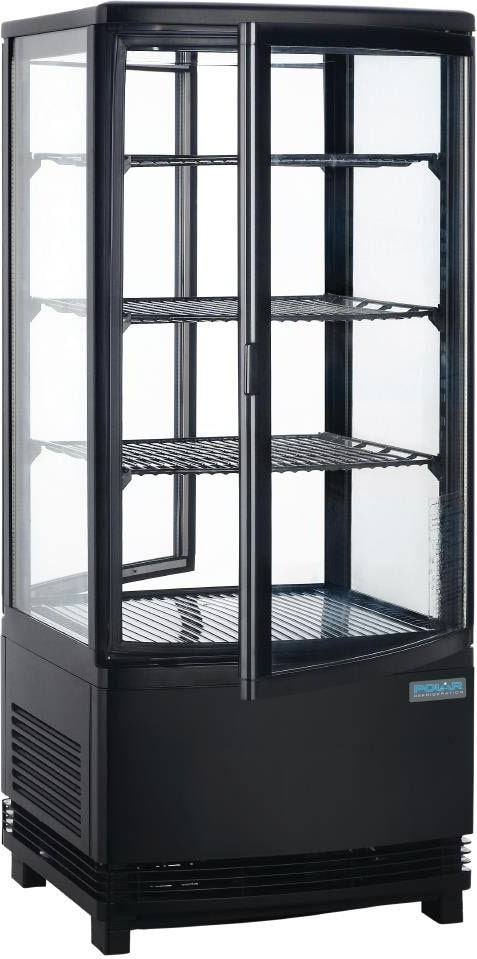 Polar Kühlvitrine, 86 Liter, Schwarz, automatische Abtauung