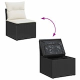 thumbnail of vidaXL Garten Essgruppe mit Kissen mit Speicher 8 pcs Schwarz, Creme