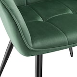 thumbnail of tectake Chaise rembourrée en velours matelassé avec dossier continu vert foncé - 405723