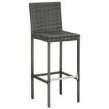 thumbnail of vidaXL Garten-Barhocker mit Kissen 2 Stk. Grau Poly Rattan