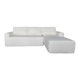 thumbnail of Oviala Sofá esquinero de 4 plazas en tejido de rizo con chaise longue crudo