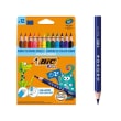 BIC KIDS Evolution Triangle ECOlutions Crayons de couleur Triangulaires - Assortis, Etui Carton de 12