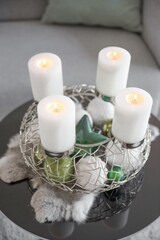 thumbnail of Adventskranz Milano, Edelstahl glänzend vernickelt, Durchmesser 53 cm, für Kerzen ø 8 cm