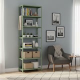thumbnail of PROREGAL Industriestyle Wohnregal MAGNUS im Schraubsystem Made in Germany | HxBxT 220x75x30cm | 7 Stahlplatten-Ebenen | Fachlast 60kg | Resedagrün