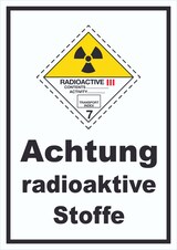 thumbnail of Schild radioaktive Stoffe Radioactive III-GELB hochkant A6 Rückseite selbstklebend
