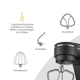 thumbnail of KLAMER Küchenmaschine 1800W, Knetmaschine mit 6 Liter Edelstahl Schüssel, 10 Geschwindigkeitsstufen mit Timer, Rührbesen, Knethaken, Schneebesen und …