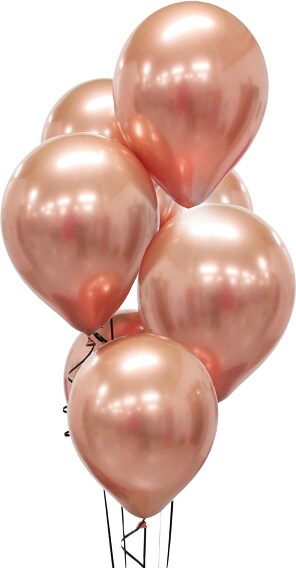 7 glossy Luftballons roségold