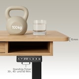 thumbnail of Schreibtisch Worktime Style 120 x 60 elektrisch höhenverstellbar eiche/schwarz hjh OFFICE