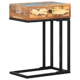 thumbnail of Mesa auxiliar forma de U madera maciza reciclada 45x30x61 cm