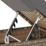 thumbnail of tectake Lot de 2 bains de soleil en rotin et aluminium avec table et housse de protection - marron naturel - 403771