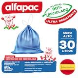 thumbnail of Alfapac - Pack de 40 Rollos de 15 Bolsas de basura 'Cubo alto' 50x75cm 30L autocierre (Total 600 bolsas de basura)