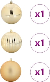 thumbnail of vidaXL Weihnachtskugel-Set 3 pcs Gold Kunststoff