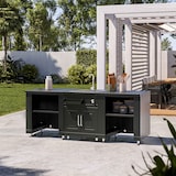 thumbnail of 3-delige buitenkeuken met zwarte spoelbak Oviala