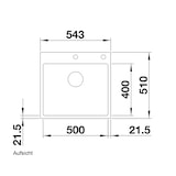 thumbnail of Blanco Silgranit Rechteckiges Spülbecken  Subline 500-IF/A SteelFrame Weiß 50 x 40 cm