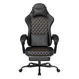 thumbnail of Gamingstuhl mit Fußstütze Massagefunktion ergonomisch Schwarz 121x63x59 cm mit 90 105 135 Grad Neigung, verstellbarer Kopfstütze