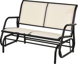 thumbnail of Outsunny Banco Balancín de 2 Plazas Silla Mecedora de Jardín Tubo de Metal y Tela Texteline Transpirable para Exterior Carga Máx. 200 kg 120x70x85 cm