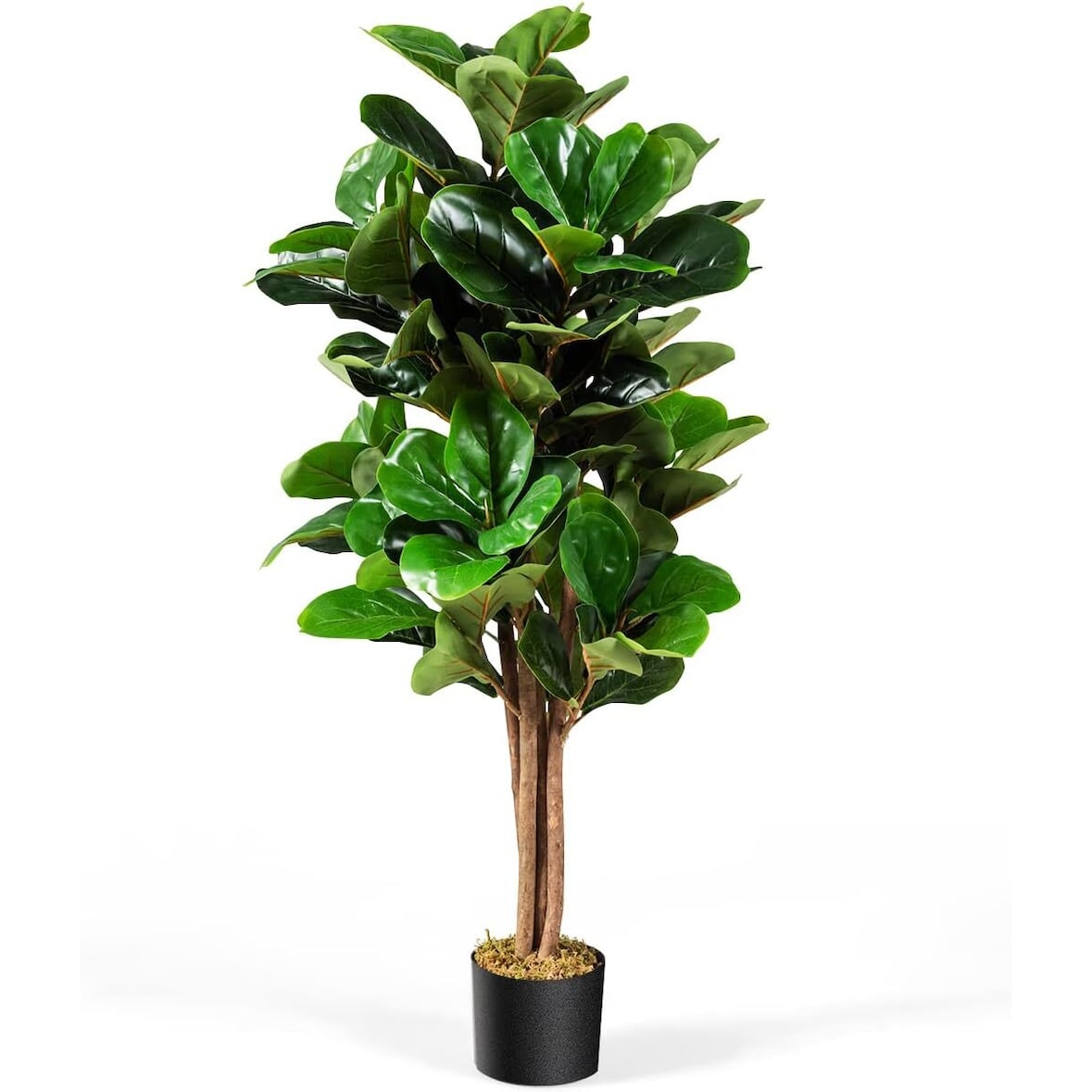 COSTWAY Planta Artificial 120 cm, Árbol de Higo Artificial, Árbol Artificial con Maceta, Planta Decorativa para Interiores, Verde