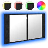 thumbnail of Helloshop26 - Moderner wandmontierter Badezimmerspiegelschrank mit Ablagen 80 x 12 x 45 cm aus schwarzem Eichenholzwerkstoff 02_0054530