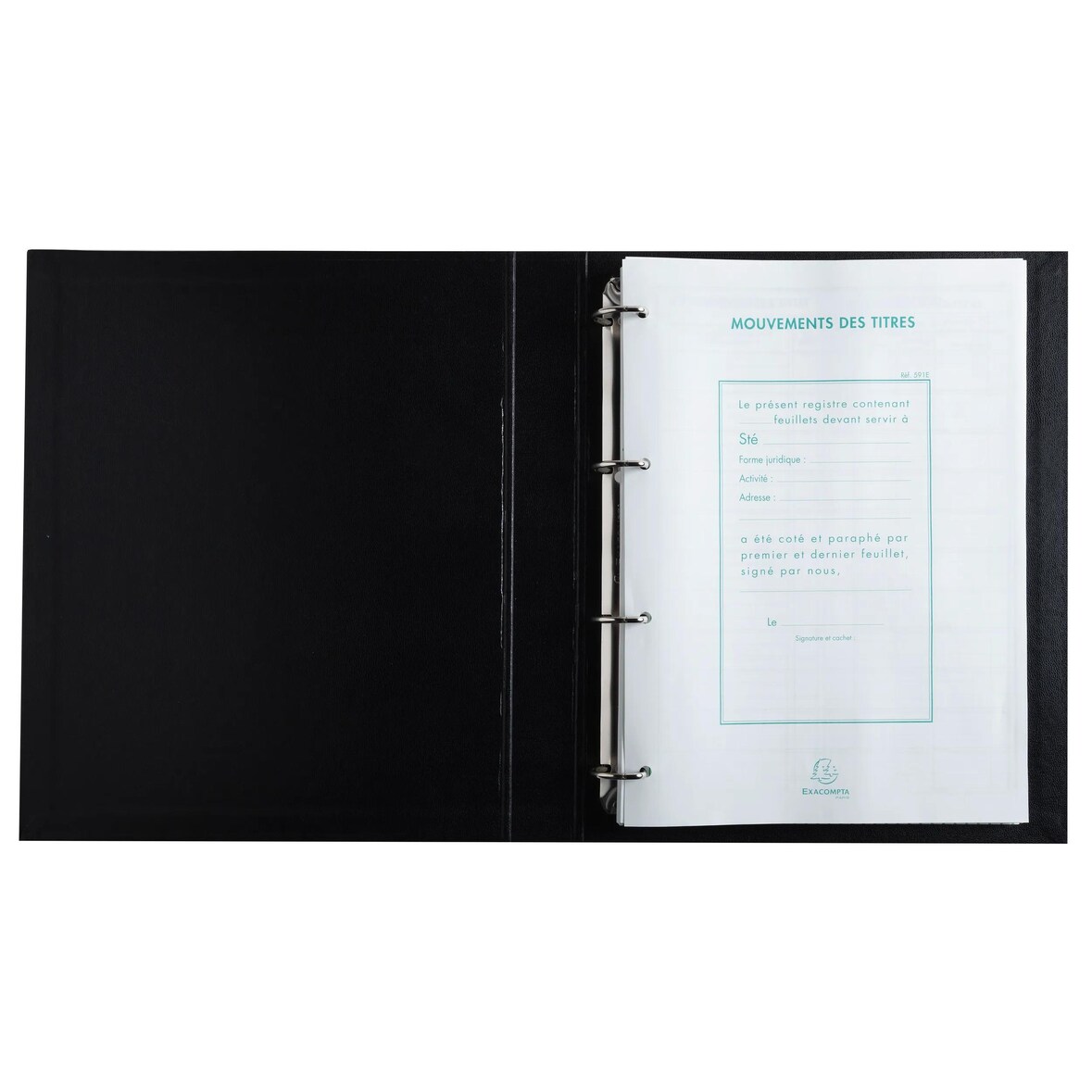 Reliure 4 anneaux Mouvements de Titres, avec 2 recharges de 50 feuilles