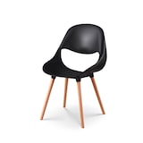 thumbnail of Lot de 4 chaises de salle à manger CHLOE noire et pieds en bois