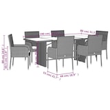 thumbnail of Set Da Pranzo Da Giardino 7 Pz Con Cuscini In Polyrattan Grigio