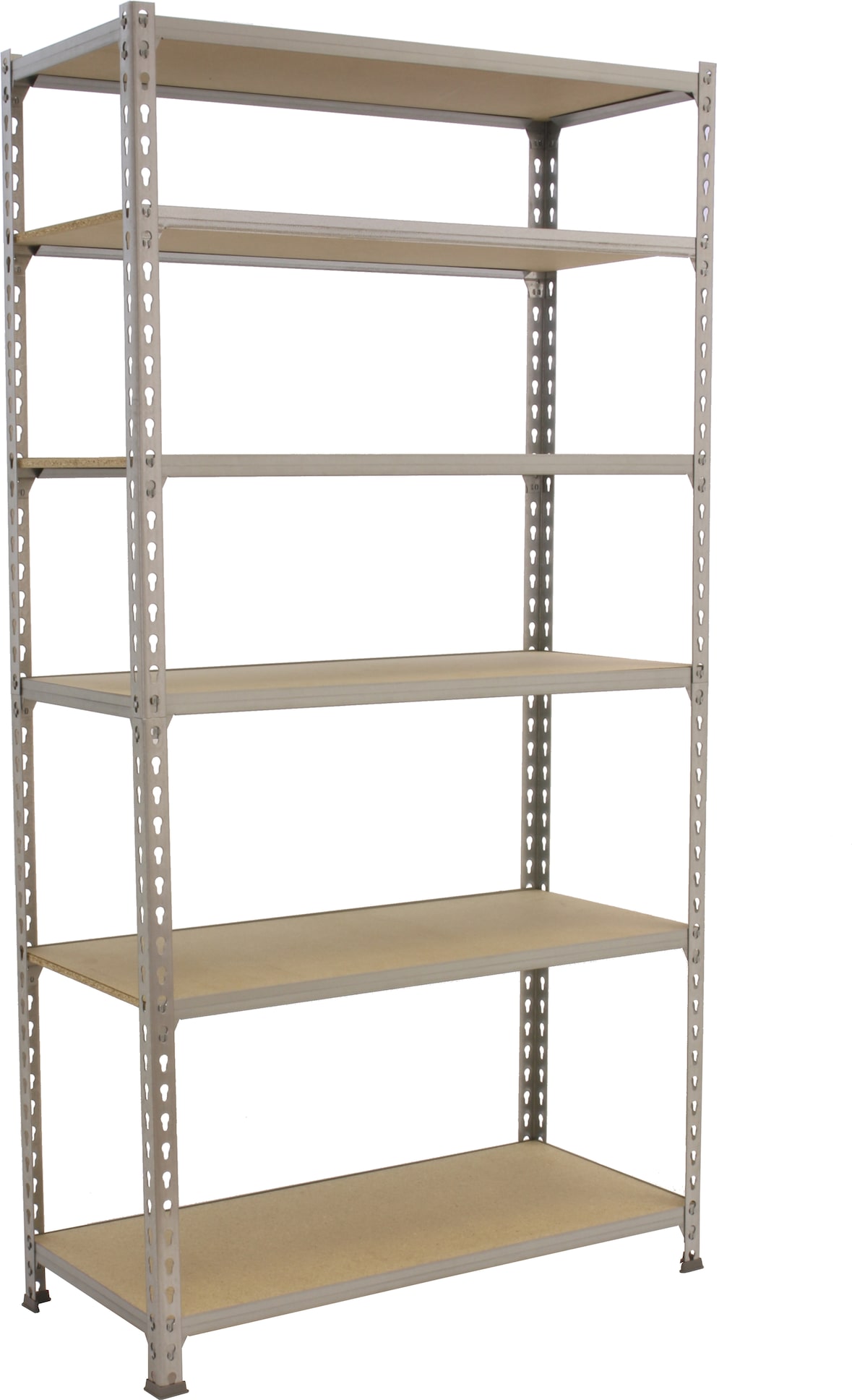 SimonRack Estantería Metálica, 2500x900x500 mm, 6 Alturas, Bandeja Madera, 150 kg de Punto Flexión, Galva/Madera - Maderclick