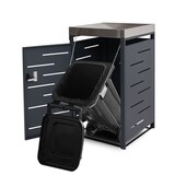thumbnail of 1er-Mülltonnenverkleidung | HxBxT 110x60x62cm | 80-240 Liter | Mülltonnenbox Pflanzkasten Edelstahl-Metall
