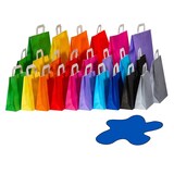 thumbnail of 250x Papiertragetaschen Papiertaschen  Flachhenkel 18x8x22cm blau 70gr.