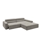 thumbnail of KAWOLA Sofa RENO Ecksofa Feincord grau mit motorischem Sitzvorzug Longchair rechts