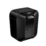 thumbnail of Fellowes Distruggidocumenti a miniframmento LX25M, 6 fogli, per uso personale, con blocco di sicurezza, cestino da 11,5L, sicurezza P-4, nero, 4170601