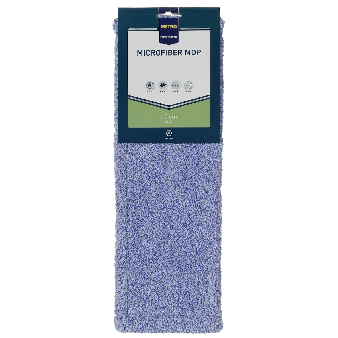 METRO Professional Microvezel mopovertrek, polyester, 40 cm, voor alle vloertypes, blauw