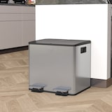 thumbnail of Cubo de basura de cocina con 2 compartimentos 2x15L papelera de cocina de acero inoxidable con pedales tapas de cierre suave y cubo extraíble plata