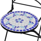 thumbnail of Set de mesa y sillas de jardín 3 pzas con mosaico azul y blanco