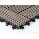 thumbnail of WPC Bodenfliese Rhone, Holzoptik Balkon/Terrasse, 11x je 30x30cm = 1qm ~ Basis, coffee versetzt