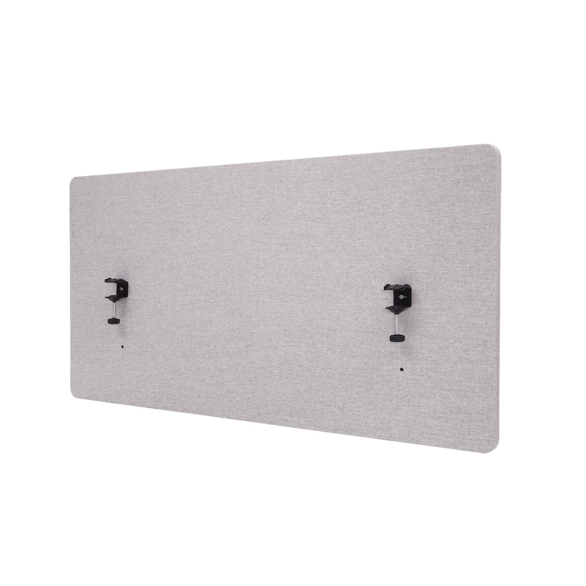 Akustik-Tischtrennwand | HxBxT 60x120x2 cm | doppelwandig Stoff Grau | Büro-Sichtschutz Schreibtisch Pinnwand