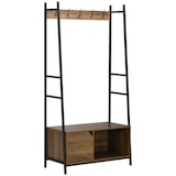 thumbnail of HOMCOM Perchero con Zapatero con Puerta 5 Ganchos y Estante Abierto 84x40x169 cm