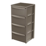 thumbnail of Taupegrijze ladekast met 4 laden - Slaapkamer, kantoor, wasruimte, opbergmeubel 39 x 38,5 x H 80,5 cm Art Plast