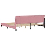 thumbnail of vidaXL Bettgestell mit LED-Leuchten Rosa 200x200 cm Samt