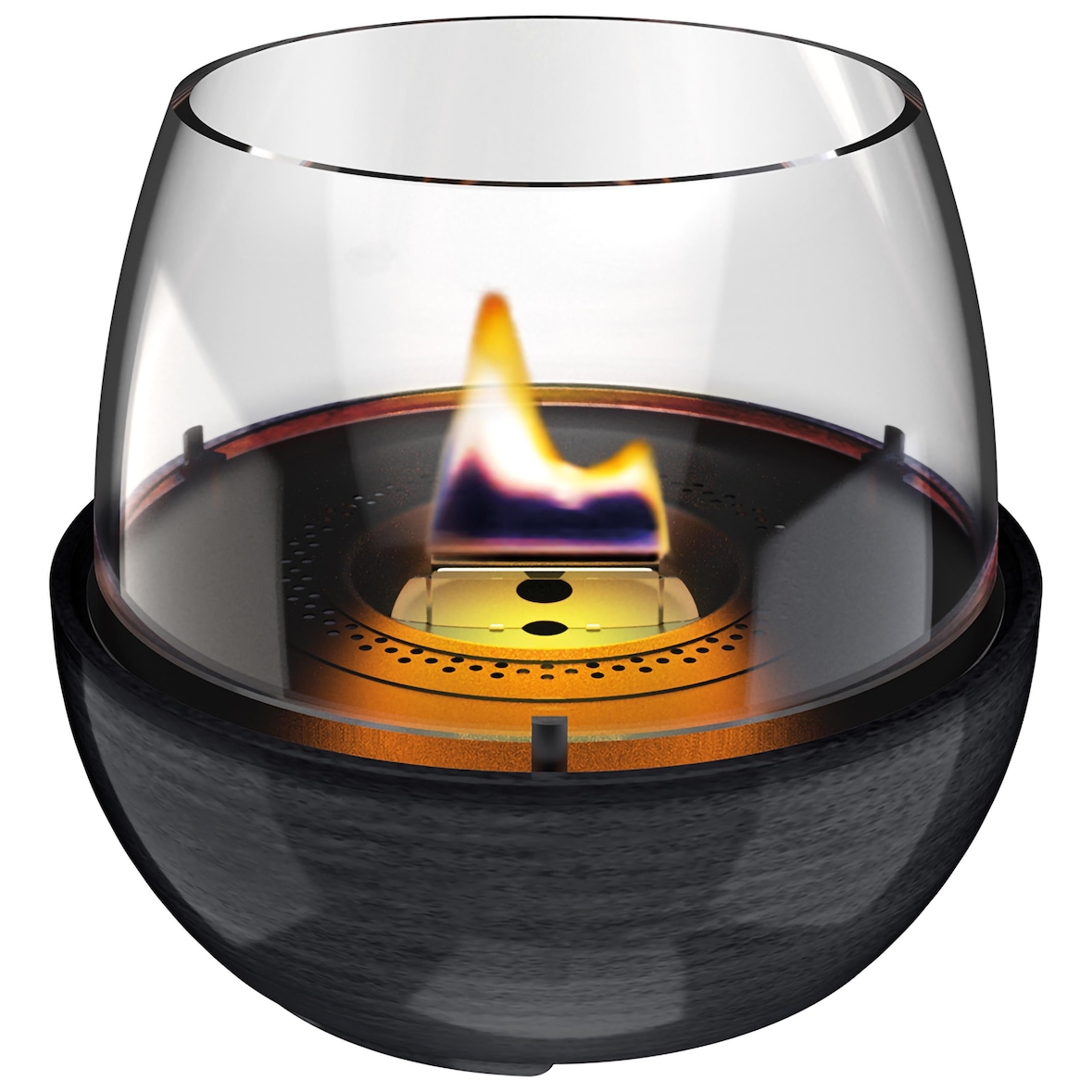 Tenderflame - Tulip 18 Reactive Glaze Black nachfüllbare Tischkerze