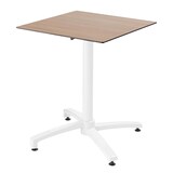 thumbnail of Set Terrassentisch aus Laminat in heller Eiche und 2 Stühlen in Taupe