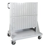 thumbnail of PROREGAL Rollwagen mit 4 Schlitzplatten | HxBxL 126x106x73cm | Lichtgrau