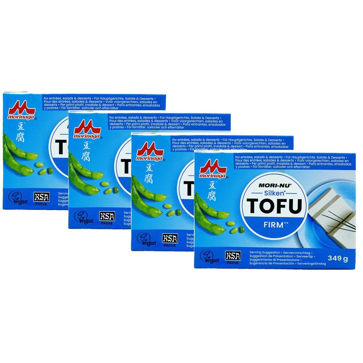 Tofu Ferme "Mori-Nu" 349g - Vegan, sans gluten, sans conservateurs - Marque Morinaga 4 boîtes