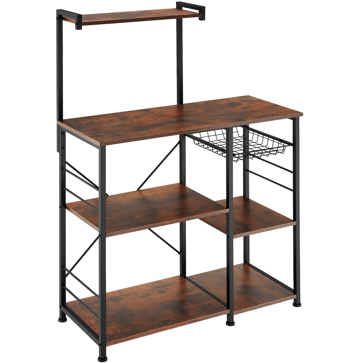 tectake Estantería para cocina Crawley 90x40x131,5cm  Madera Industrial Oscura, Rústica