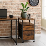 thumbnail of Relaxdays Rollcontainer, 2 Schubladen, Hängeregister, Industrial-Design, HBT: 68x40x40 cm, Aktenschrank, braun/schwarz