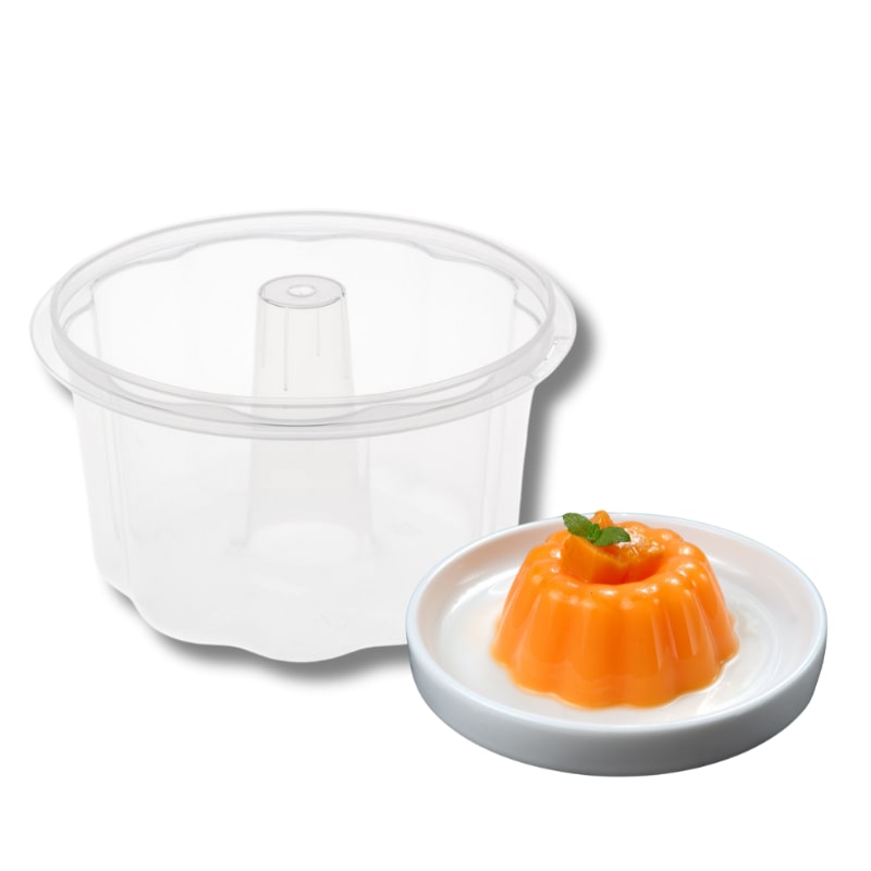 Caixa Plástica Reutilizável para Pudim 1kg 15,5cm