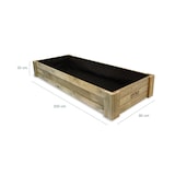 thumbnail of HORTALIA Caixa de cultivo Box XXL30 em madeira tratada para exterior - 200x80x30 cm