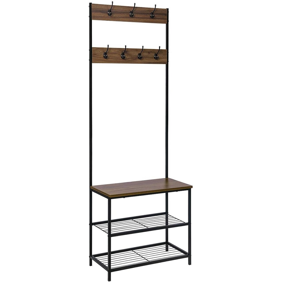 Helloshop26 - Appendiabiti in metallo con 7 ganci marrone scuro 19_0000080