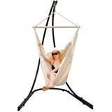 thumbnail of XXL Hängesessel mit Gestell Hängestuhl für 2 Doppel Hängesitz Hängeliege Beige