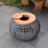 thumbnail of Beistelltisch Gartentisch mit Deckel und Behälter Gartenmöbel H: 37cm grau